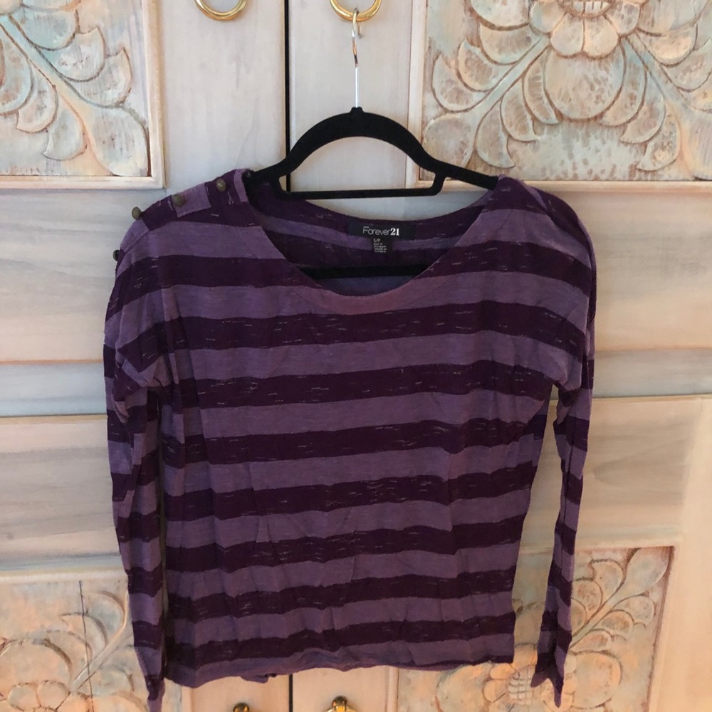 Forever 21 Purple Striped Longsleeve